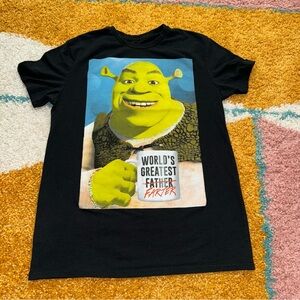 DreamWorks Shrek World's Greatest Farter Father T-Shirt M Black Cotton/Polyester